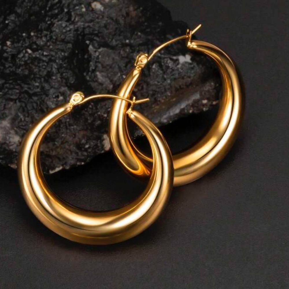 Elegant Gold Hoop Earrings M496